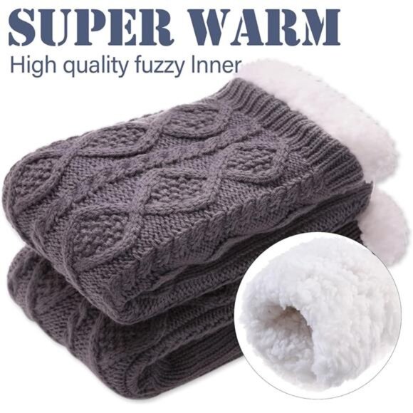 Womens Slipper Socks Winter Warm Fleece Lined Socks Cozy Soft Thick Fuzzy Socks - Picture 6 of 7